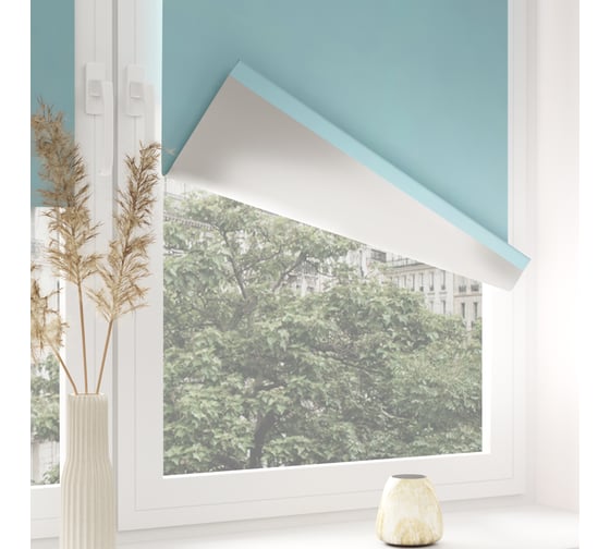 Мини-ролета LEGRAND Блэкаут сильвер 61.5x175 см бирюзовый 58089851