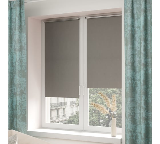 Мини-ролета LEGRAND Блэкаут сильвер 98x175 см серый 58089681