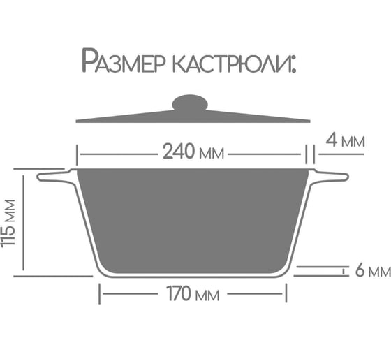 Кастрюля Горница 3 л, антипригарное покрытие ПС2375