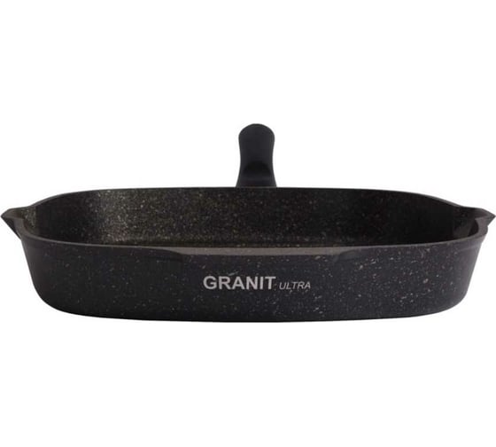 Квадратная сковорода-гриль Kukmara Granit ultra original 280x280 мм с ручкой, антипригарное покрытие сгкго280а