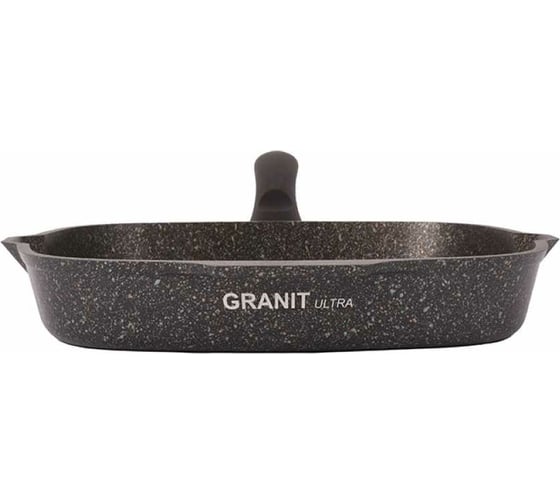 Квадратная сковорода-гриль Kukmara Granit ultra Original 260x260 мм с ручкой, стеклянной крышкой антипригарное покрытие сгкго263а