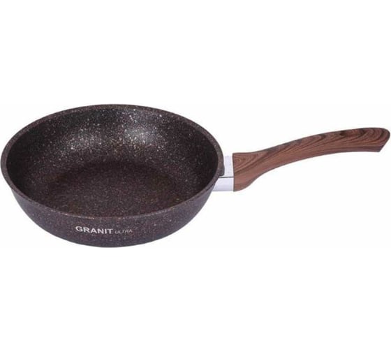 Сковорода Kukmara Granit ultra red 260 мм с ручкой, стеклянной крышкой, антипригарное покрытие сга261а