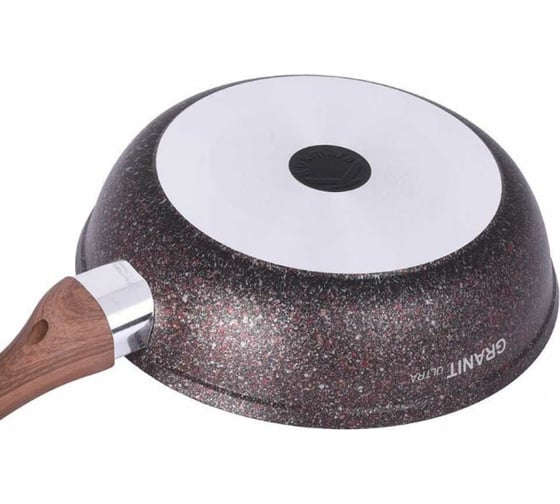Сковорода Kukmara Granit ultra red 260 мм с ручкой, стеклянной крышкой, антипригарное покрытие сга261а