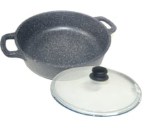 Жаровня Горница диаметр 24 см, высота 70 мм, с крышкой, гранит ПС6914