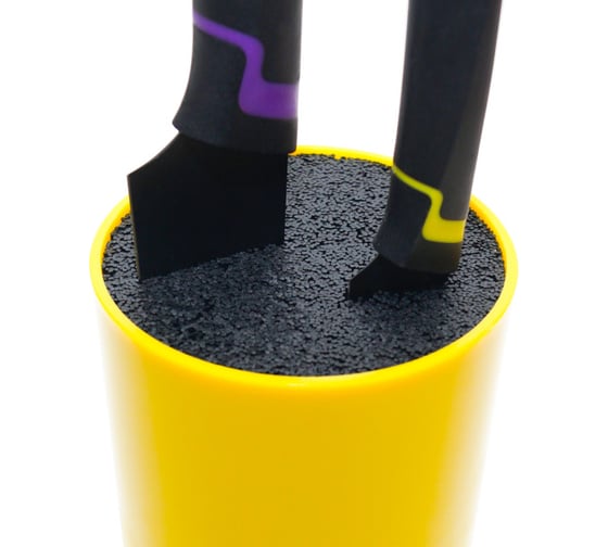 Универсальная подставка для ножей Guppy 11x18 см желтая 8455832