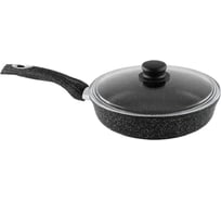 Сковорода Горница 280/55 мм, пластиковая ручка, антипригарное покрытие гранит, с крышкой ТП8097