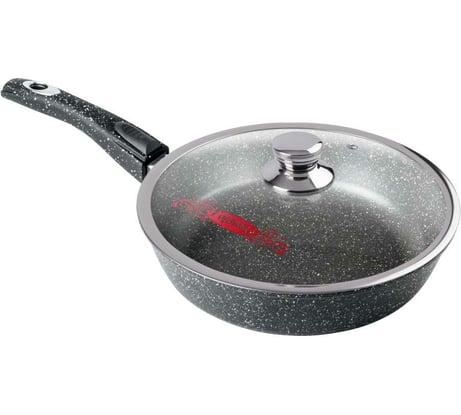 Сковорода Горница 200/51 мм, гранит, съемная ручка, с крышкой ТП8086