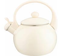 Эмалированный чайник AGNESS DELUXE со свистком с эффектом металлик молочный 2,2 л 14x22 см 901-072
