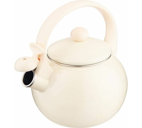 Эмалированный чайник AGNESS DELUXE со свистком с эффектом металлик молочный 2,2 л 14x22 см 901-072