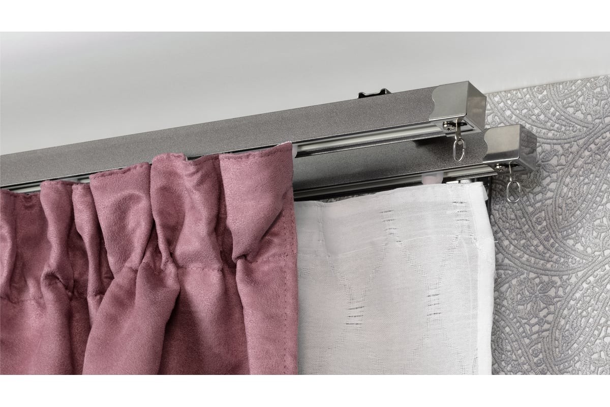 Профильный алюминиевый карниз Arttex двухрядный 200 см А0000010809 ...