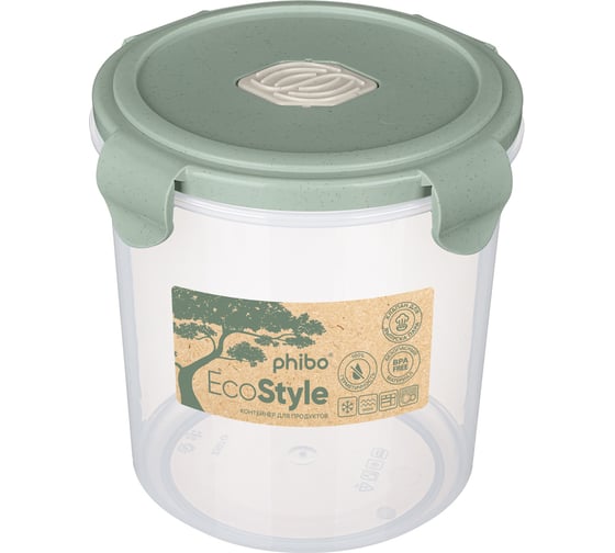 Контейнер Phibo для холодильника и микроволновой печи с клапаном Eco Style 1,15л 433121936 1