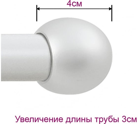 Раздвижной кованый карниз LEGRAND диаметр 16/19 мм 1.2 - 2.1 м однорядный шар термоупаковка белый 58073117