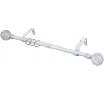 Раздвижной кованый карниз LEGRAND диаметр 16/19 мм 1.6 - 3.0 м однорядный ажур термоупаковка белое-золото 58066139