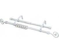 Раздвижной кованый карниз LEGRAND диаметр 16/19 мм 1.6 - 3.0 м двухрядный лукка термоупаковка белое-золото 58067750