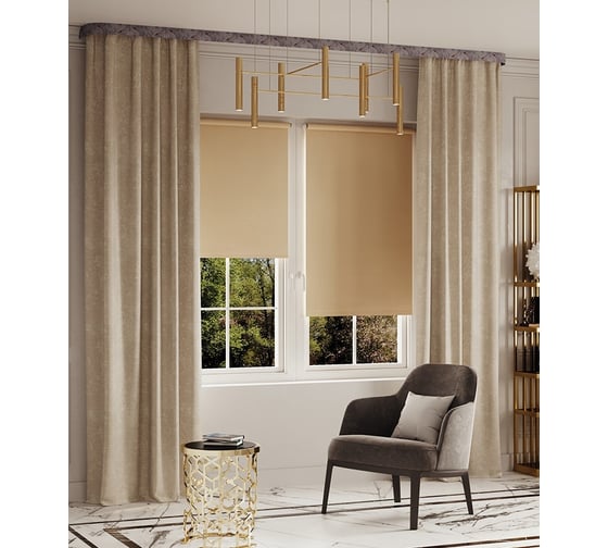 Карниз LEGRAND Стоун 7 см с поворотами 2.4 м двухрядный марбель 58101268