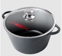 Кастрюля Горница Графит 8 л, 300/150, литая ручка, с крышкой СП2785