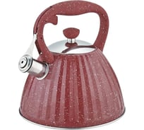 Металлический чайник Rainstahl 3 л, дизайн под мрамор, красный 7762-30RS