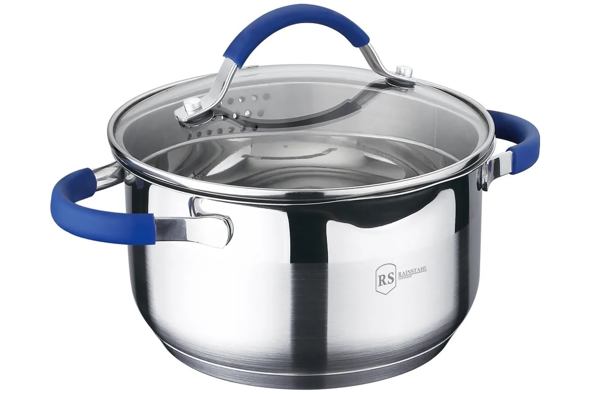 Кастрюля Rainstahl с сливом и со стеклянной крышкой, 2.5 л 2105-18RS\SP ...