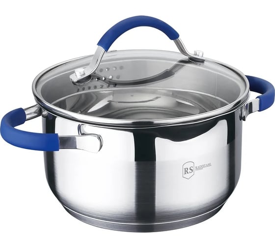 Кастрюля Rainstahl с сливом и со стеклянной крышкой, 3.5 л 2105-20RS\SP