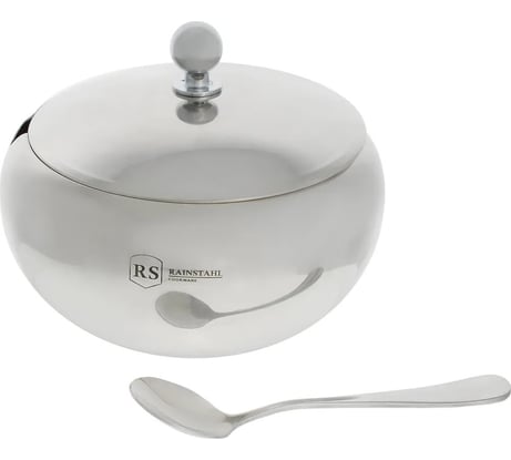 Сахарница Rainstahl с металлической крышкой, с ложкой, 460 мл 8421-46 RS\SB