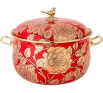 Эмалированная кастрюля AGNESS РЕНЕССАНС с крышкой, 6,1 л, диаметр 24 см подходит для индукционных плит 950-145