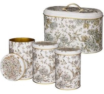 Набор AGNESS ROYAL GARDEN хлебница 17,8x33,8x20 см, емкости для сыпучих продуктов 10,5x15 см/1200 мл 3 шт 949-020