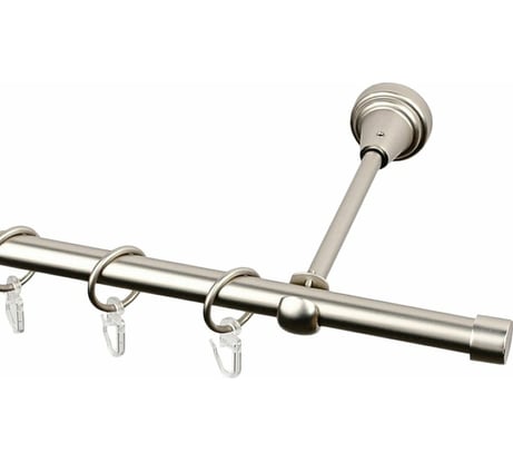 Однорядный металлический карниз Эскар, наконечник-заглушка, матовый никель, D16 мм, 300 см 11647530055