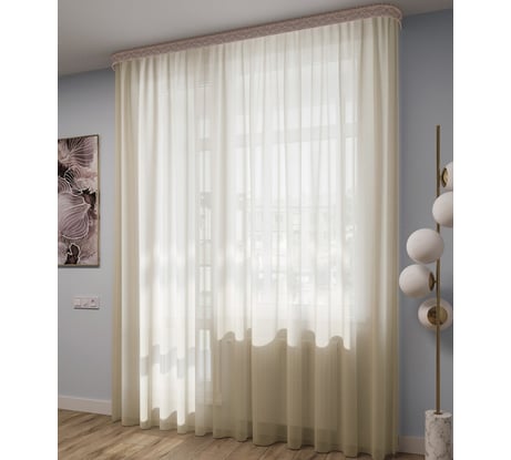 Тюль LEGRAND Вуаль 300х260 см, с утяжелителем, молочный ГП 58081858