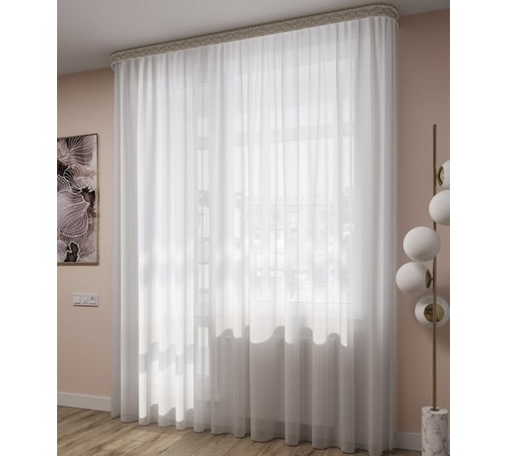 Тюль LEGRAND Вуаль 500х260 см, с утяжелителем, белый ГП 58083049