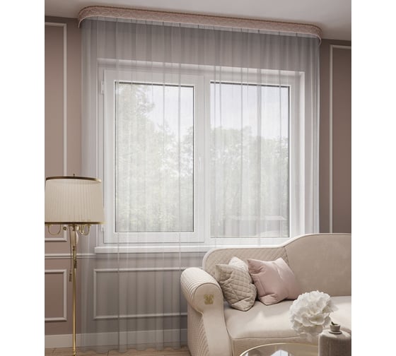 Тюль LEGRAND Грек 500х260 см, с утяжелителем, серый 58084753 1