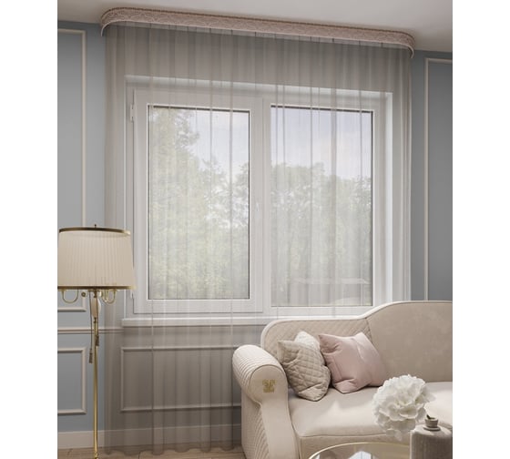Тюль LEGRAND Грек 300х280 см, с утяжелителем, латте 58088168