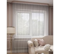 Тюль LEGRAND Грек 300х260 см, с утяжелителем, серый 58081950