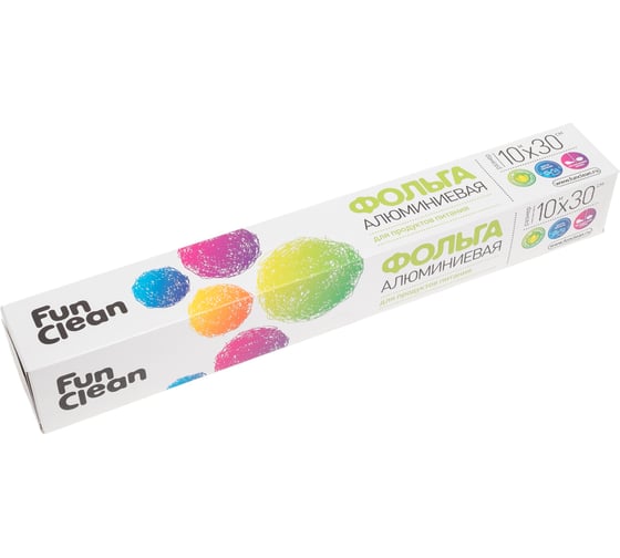 Алюминиевая пищевая фольга Fun Clean 10 м, 30 см, в картонной упаковке 6773