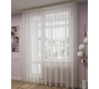 Тюль LEGRAND Лен 300х260 см, с утяжелителем, белый с золотом 58081865