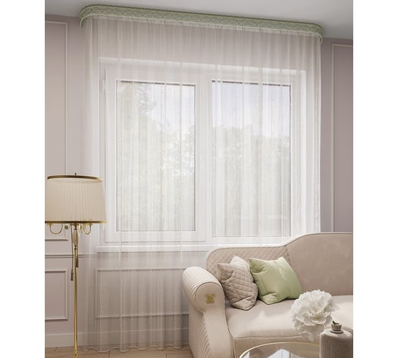 Тюль LEGRAND Лайн 300х280 см, с утяжелителем, белый 58087903