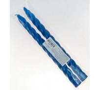 Свеча EUROHOUSE витая 24 см, 2 шт. синяя 14032