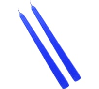 Свеча EUROHOUSE коническая 24 см, 2 шт синяя 14606