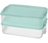 Комплект контейнеров Phibo для продуктов Fix Mix 2 шт., 1,6л + 1,6л светло-голубой 431159831