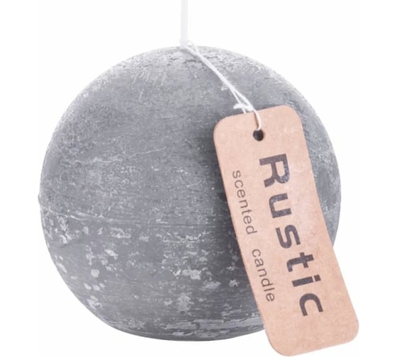 Свеча шар TODI Rustic высота 6,5 см, цвет серый, аромат хлопок 806883779760