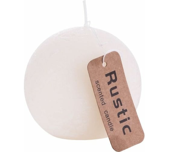 Свеча шар TODI Rustic высота 7,5 см, цвет белый, аромат янтарь 806399181668