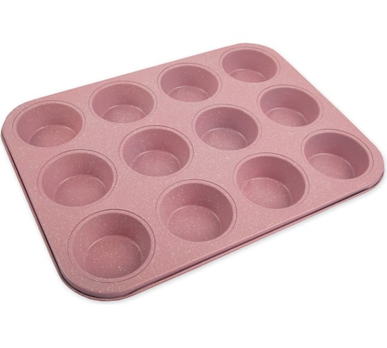 Металлическая форма для кексов, маффинов, капкейков S-Chief 35x265 см розовый 609850 1