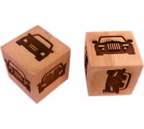 Деревянный кубик для выпечки и лепки S-Chief Машины 2 с узором 561303