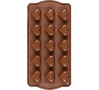 Силиконовая форма для конфет S-Chief 21x105x2 см сердечки - 15 ячеек 571384