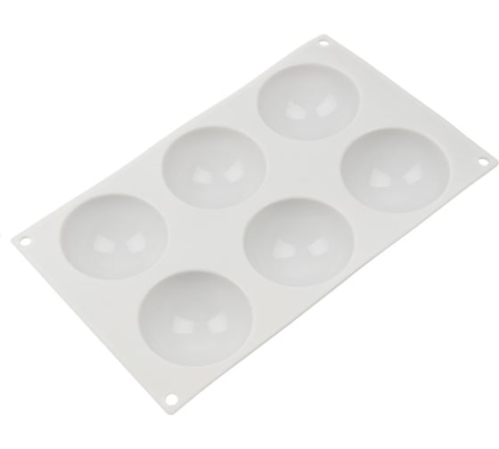 Силиконовая форма для пирожных S-Chief 296x173x35 см полусферы - 6 ячеек 554385 1