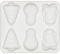 Силиконовая форма для пирожных S-Chief 302x260x25 см новогодняя - 6 ячеек 571380