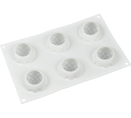 Силиконовая форма для пирожных S-Chief 27x168x7 см ананасы - 6 ячеек 569068