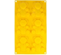 Силиконовая форма для пирожных S-Chief 305x18x18 см мишки - 6 ячеек 591393