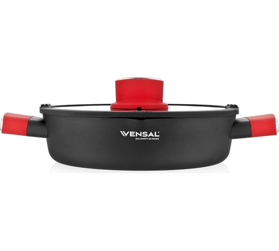 Сотейник с крышкой VENSAL Velours rouge кованый, 24 см VS1026
