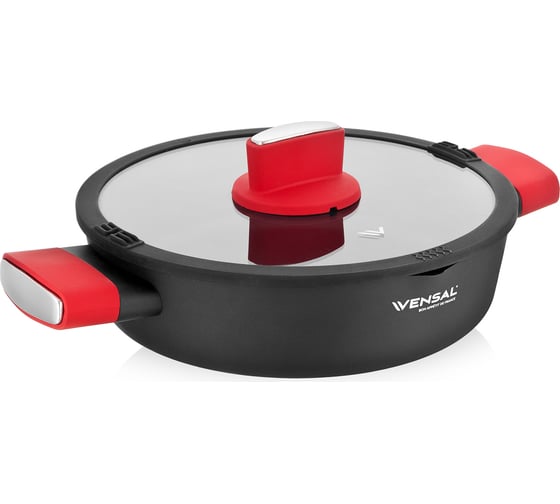 Сотейник с крышкой VENSAL Velours rouge кованый, 24 см VS1026