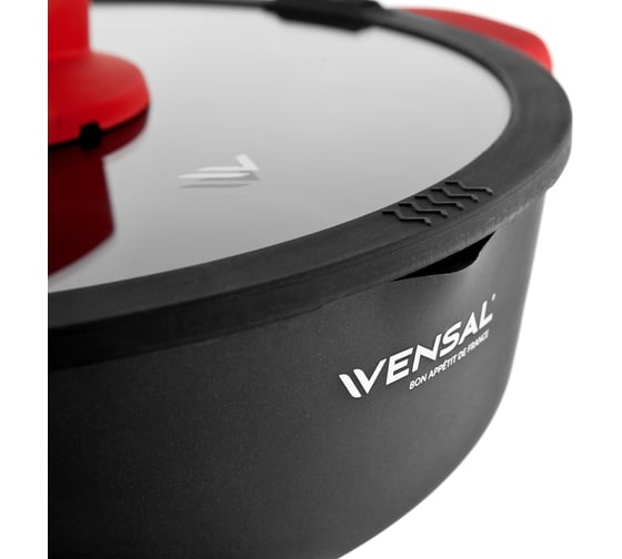Сотейник с крышкой VENSAL Velours rouge кованый, 24 см VS1026